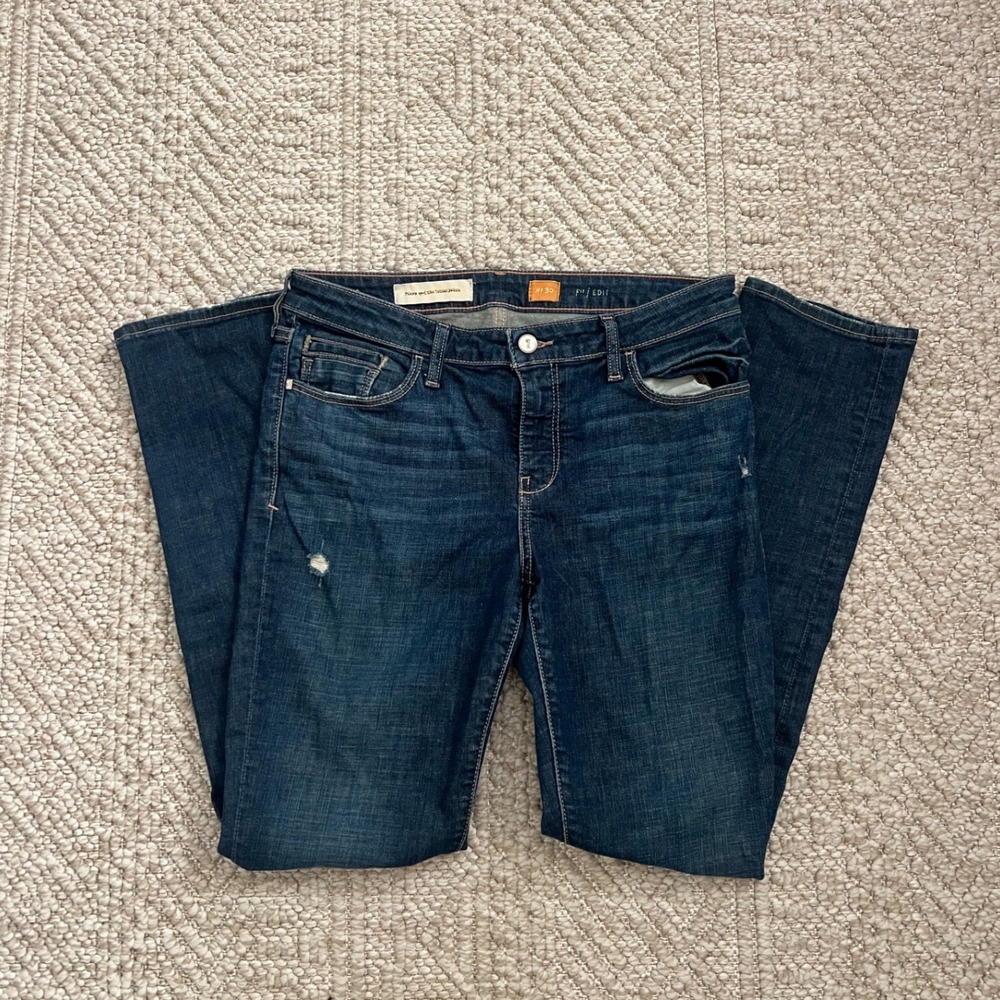 Pilcro and the Letterpress Anthropologie Mid Rise Skinny Jeans Dark Wash Size 30